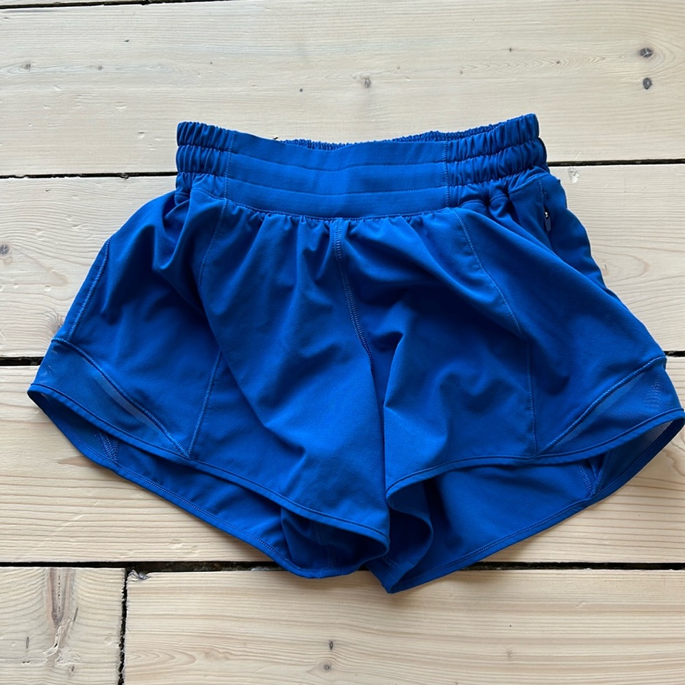Lululemon Blue HottyHot Shorts, 4 inch